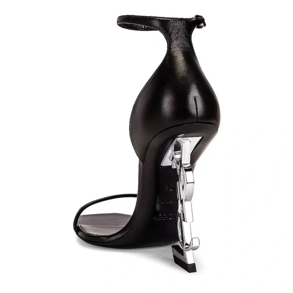 YVES SAINT LAURENT Opyum YSL Heels Nero black silver size 36 6 - Picture 5 of 5